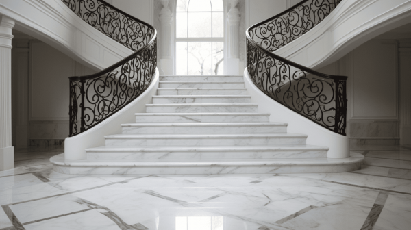 Лестница из мрамора Bianco Carrara C (Бьянко Каррара С)